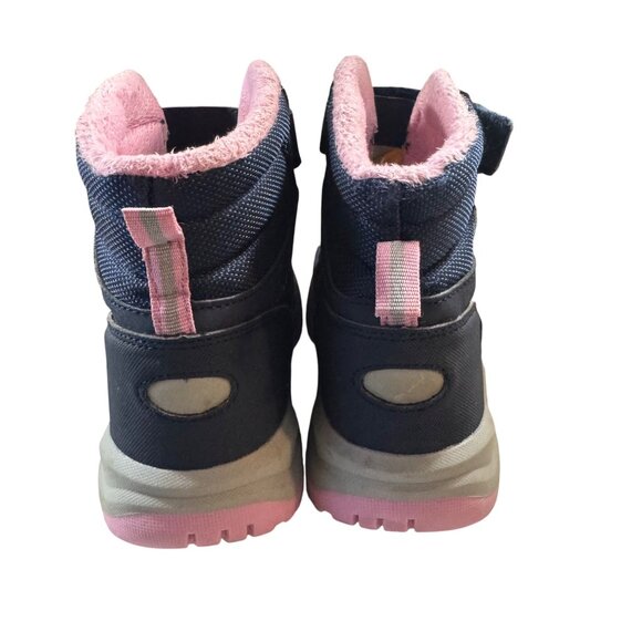 Kids High-Top Winter Boots Size 3 Hook and Loop Straps & Pink Lining - Picture 4 of 7
